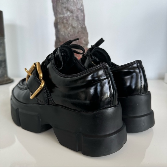 Prada Chunky Soled Derby Lace-up Loafers with Oversized buckle size 36 - Picture 6 of 16